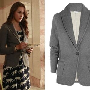 James Perse Shawl Collar Gray French Terry Blazer 1 Small ASO Spencer PLL Office